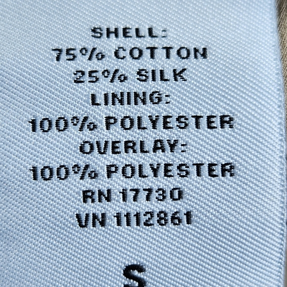 Neiman Marcus Lela Rose Tan wBlack Open Lace Front Silk Sleeveless Top Sz Small - Picture 9 of 10